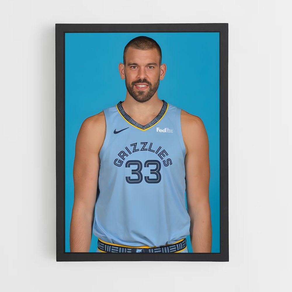 Poster Gasol en Action – affiche Basketball (vue 2)